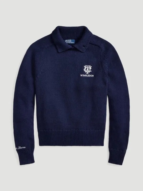 Nwt Men’s Wimbledon Polo Ralph Lauren Mens Cotton Polo Sweater Size M Navy